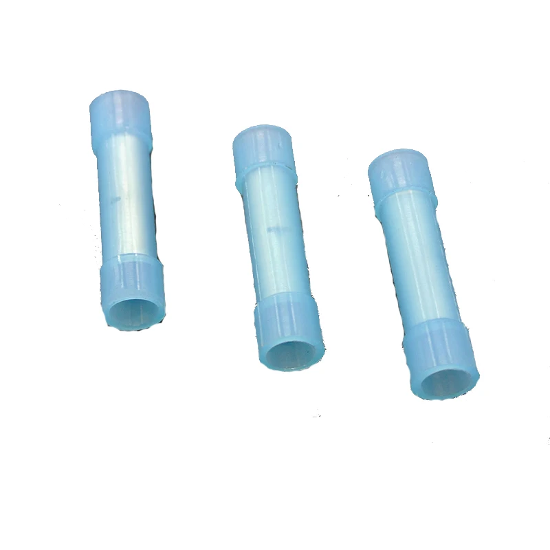 1000PCS BNYF2 16-14AWG Nylon Insulated Straight Butt Wire Terminal Connector Copper Conductor Electrical Cable quick Terminals