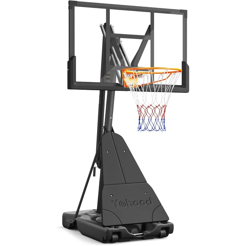 

Basketball Hoop Outdoor Portable, 10ft Quickly Adjustable Basketball Goal System with 44 Inch PC Backboard & Wheels for Court/Ba