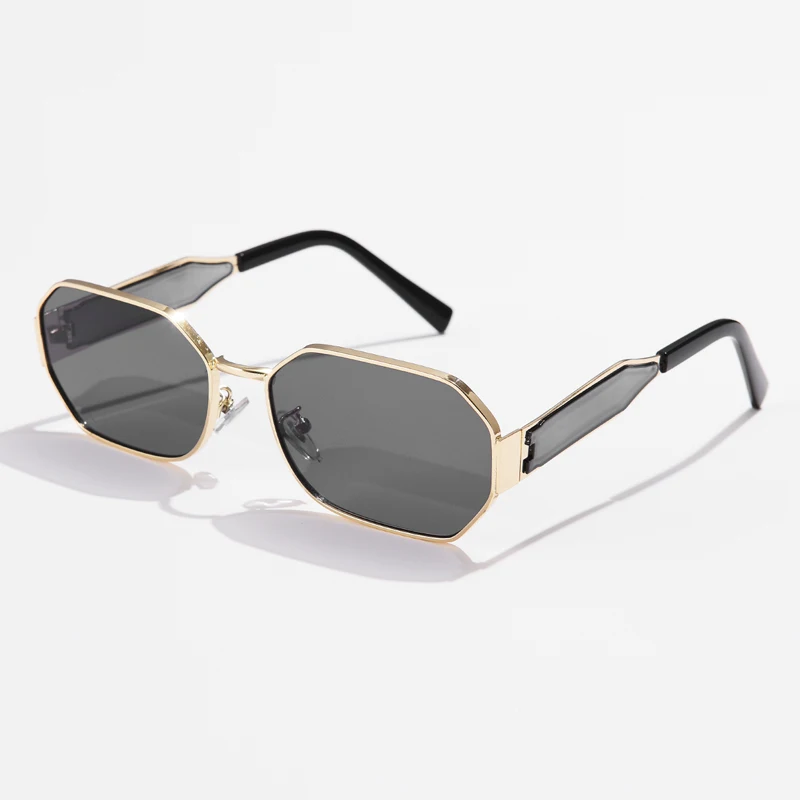 Driver Goggles Fashion Metal Polygon Sunglasses Women Men Brand Design Gradient  Rectangle Sun Glasses Male Popular Goggles