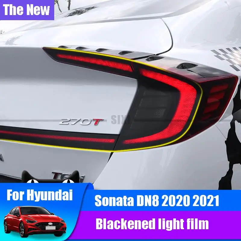 

for Hyundai Sonata DN8 2020 2021 front and rear headlight smoked black color change film TPU headlight film car film