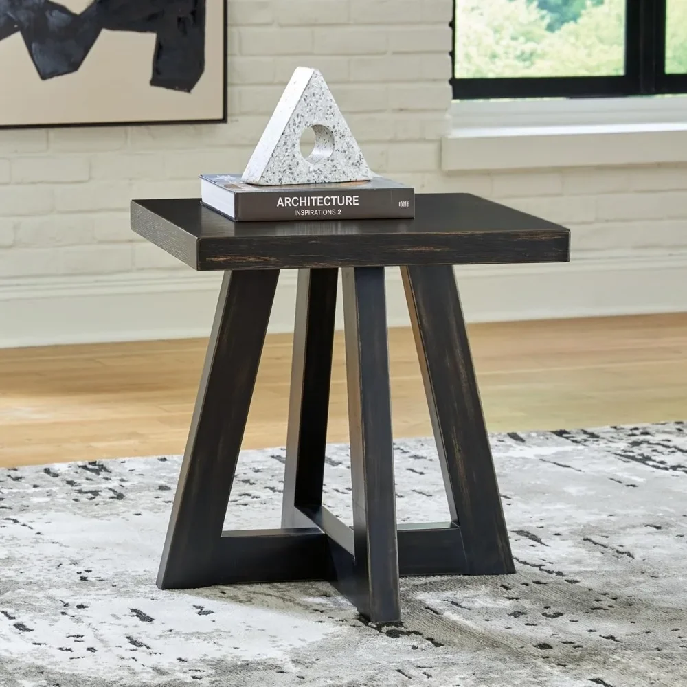 

Galliden End Table,Side table is used for living room and bedroom, occupying a small space， 24" W x 24" D x 24" H, Black