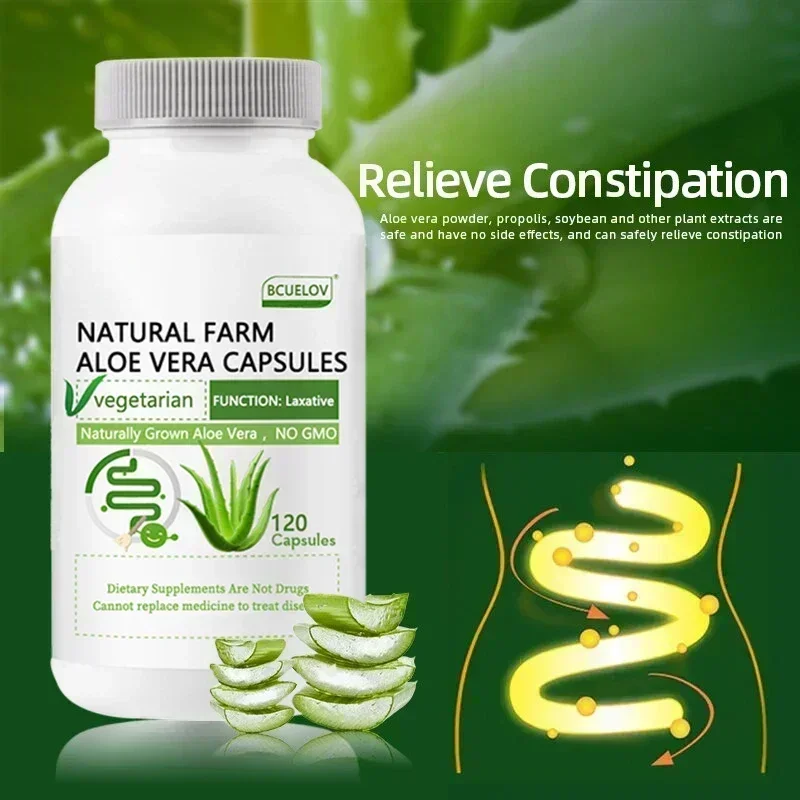 Aloe Vera Capsules for Weight Loss, Detoxification, Digestion, Fat Burning, Appetite Control, Bowel Movement, Metabolism