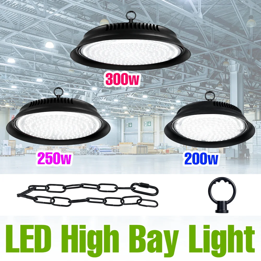 

Светодиодные светильники для гаража 300 Вт, 220 В, для мастерских, 110 В, для высоких пролетов, для подвалов, складов, парковок, суперяркое коммерческое освещение