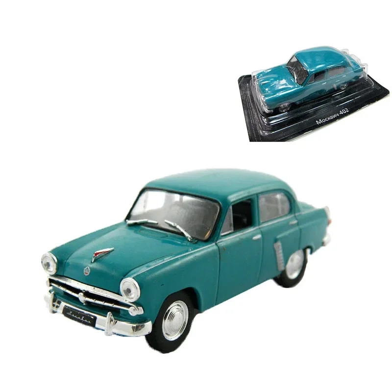 Diecast 1/43 scala Moskvich 410 modello di auto auto sovietica collezione classica Display giocattoli per ragazzi regali di natale per bambini