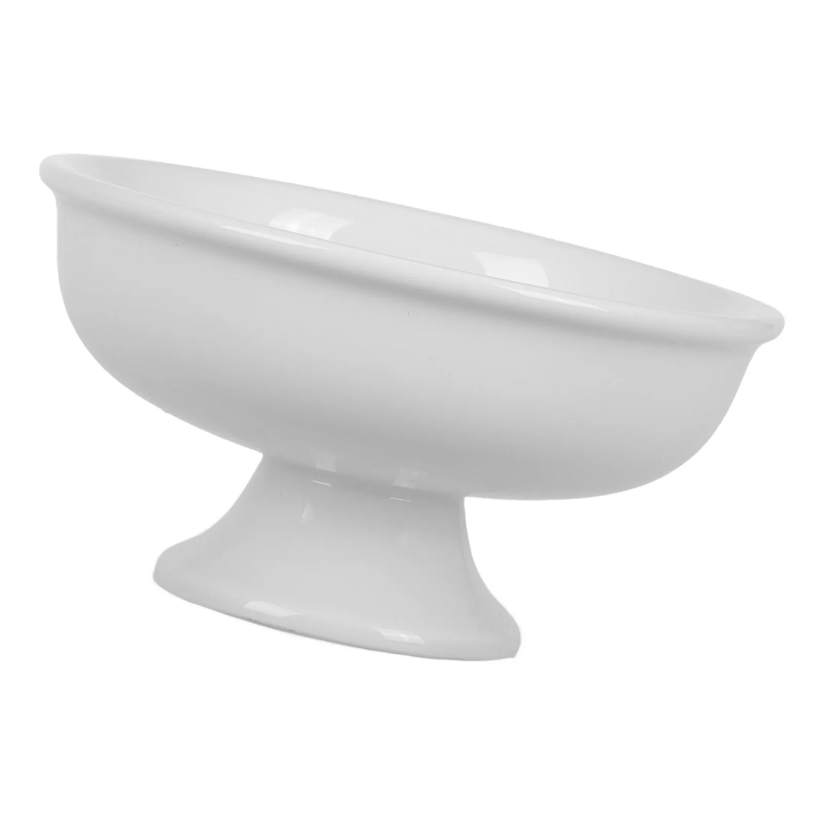 

White Ceramic Footed Dessert Bowl Pedestal Bowl Elegant Elevated Serving Dish for Ice Cream Snacks Dry Fruits Ice Cream Cups