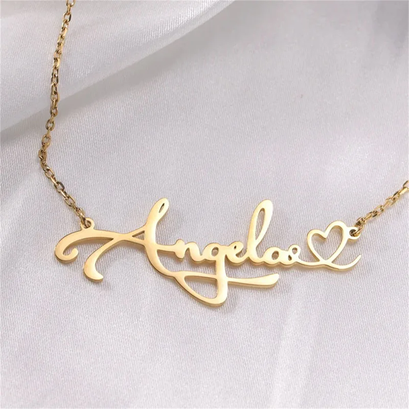 Custom Art Font Children POP Logo Bride Paired Pendants Ladies Lawyer Boys Chain Photo Album Promise Trendy New Supply 2024