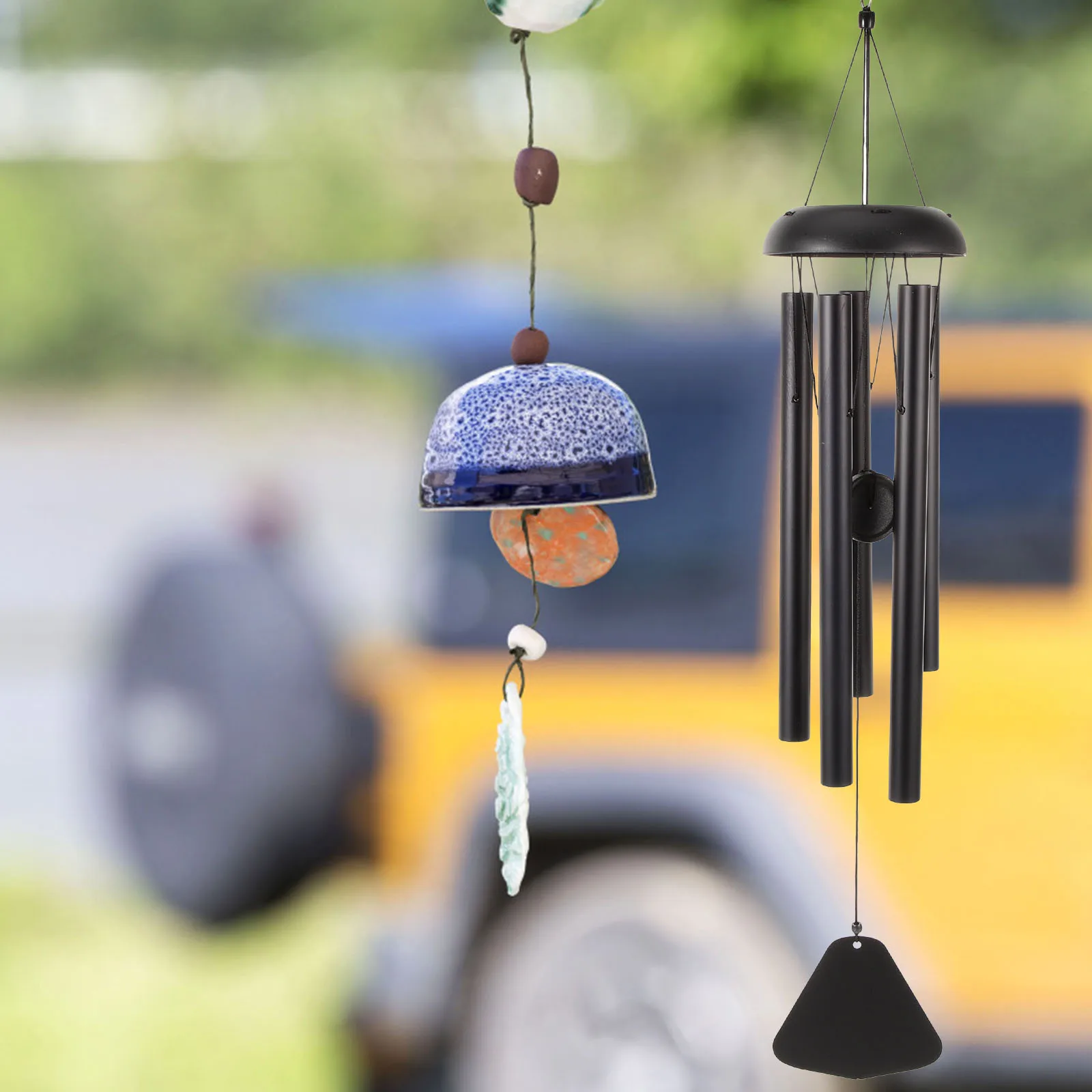

1 set 1 Set Vintage Wind Chime Wooden Metal Garden Decor Outdoor Hanging Bell For Patio Balcony Lawn Memorial Gift