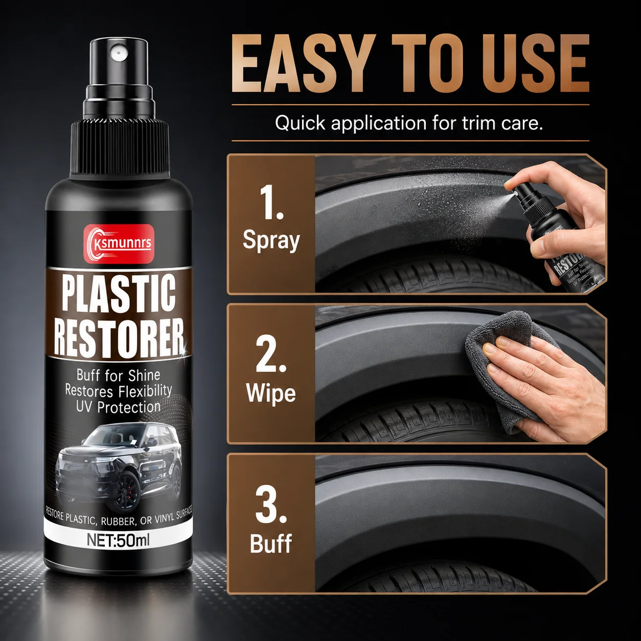 Automobile plastic coating spray, interior renovation protector, long-term hydrophobic scratch resistant coating, instrument pan