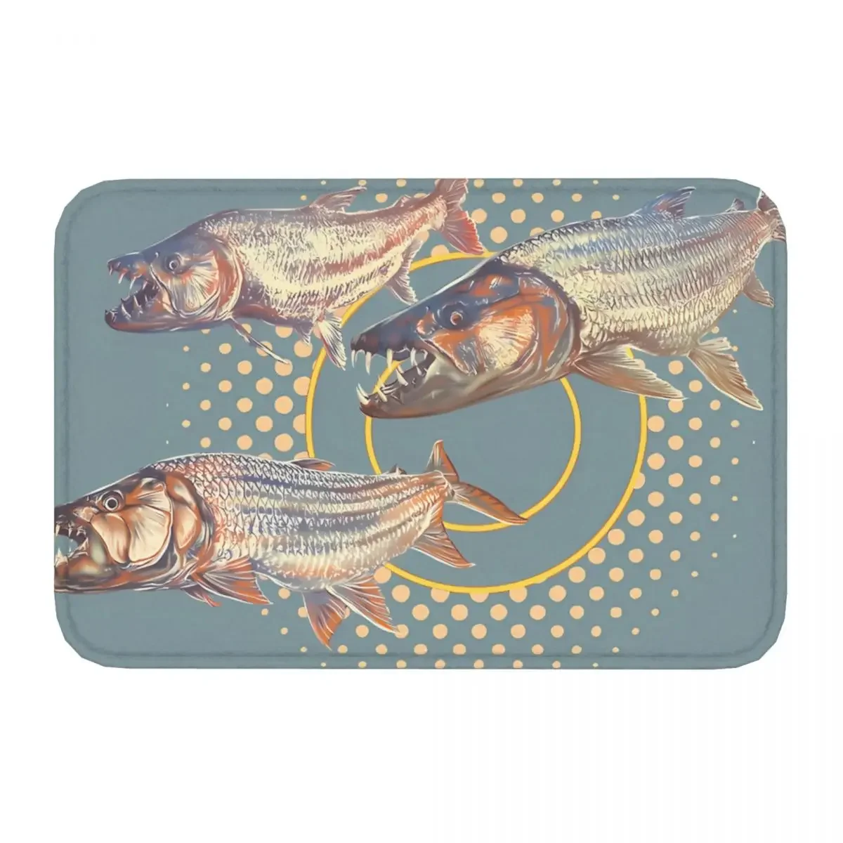 GO FISH FISHING FISHMAN Anti-Slip Rug Doormat Living Room Mat Goliath Tiger Floor Carpet Welcome Decorative