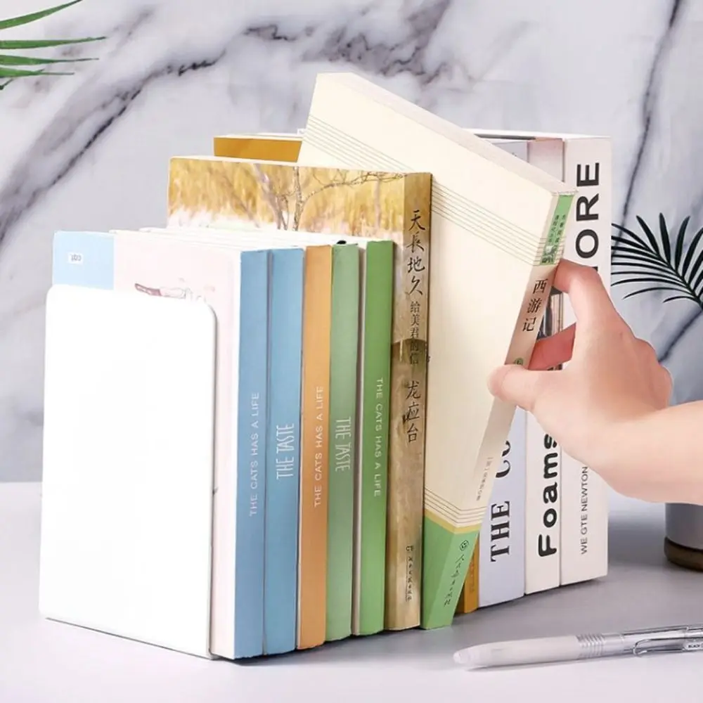 Desktop Organizer L-shaped Desk Bookends Durable Display Book Stand Simple INS Book Support Rack School Office