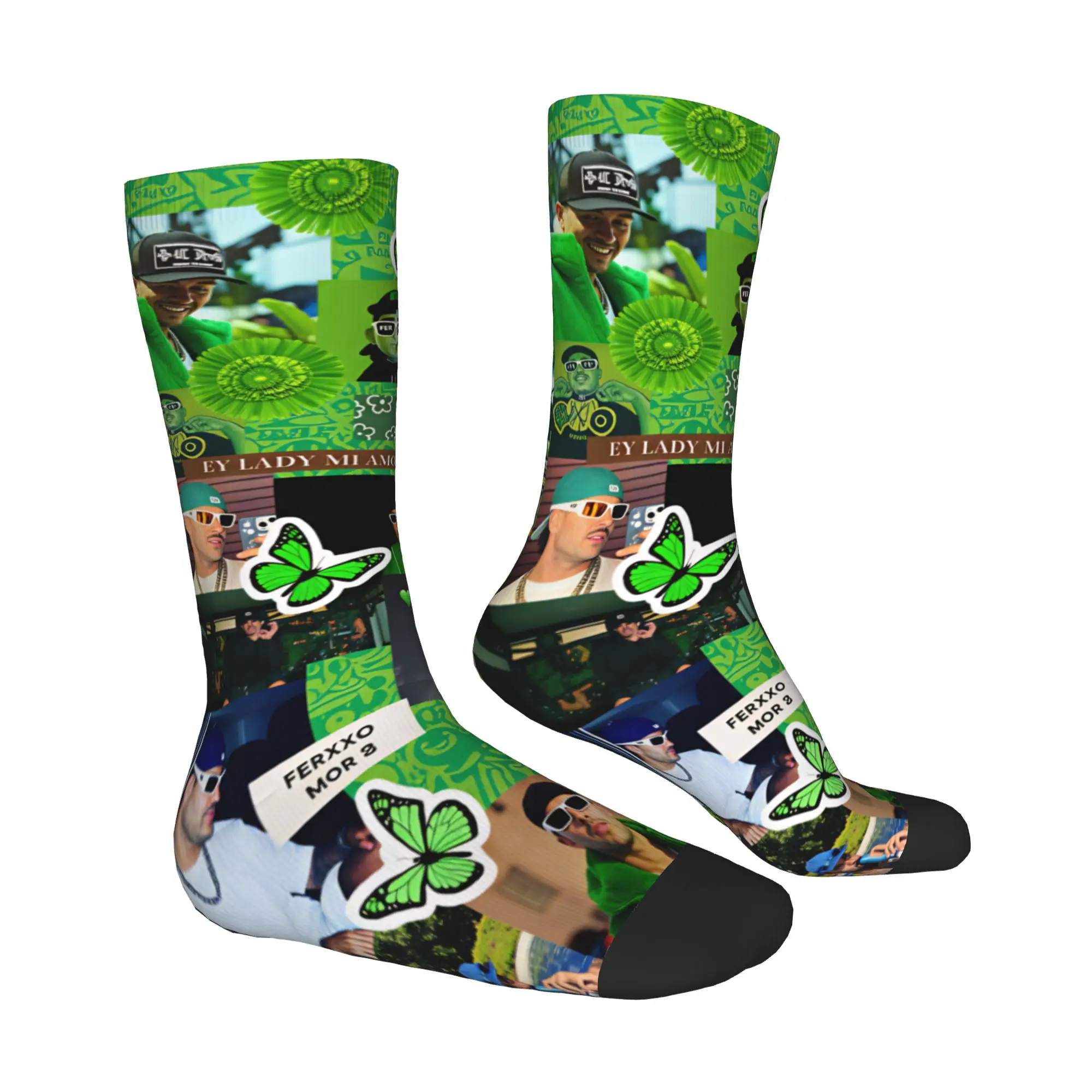 Kawaii Colombian F-Feids f-Ferxxos Socks Men Women Warm 3D Printing Rapper Rap Music Singer Sports Basketball Socks