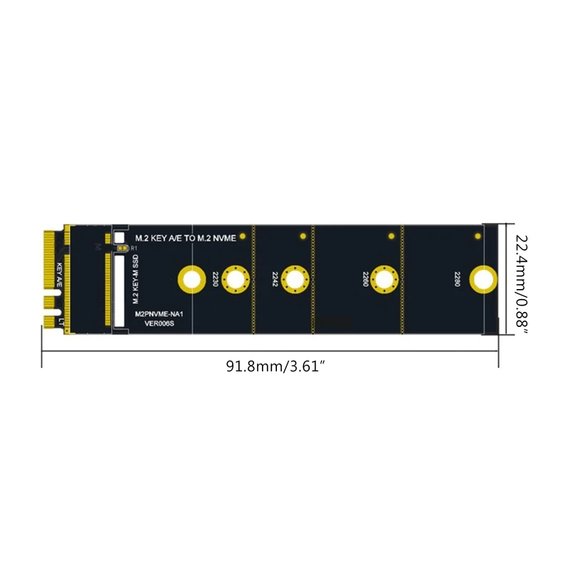 Suporte para adaptador expansão NVME KEY-M para A para M.2 SSD 2230-2280 WiFi Interf