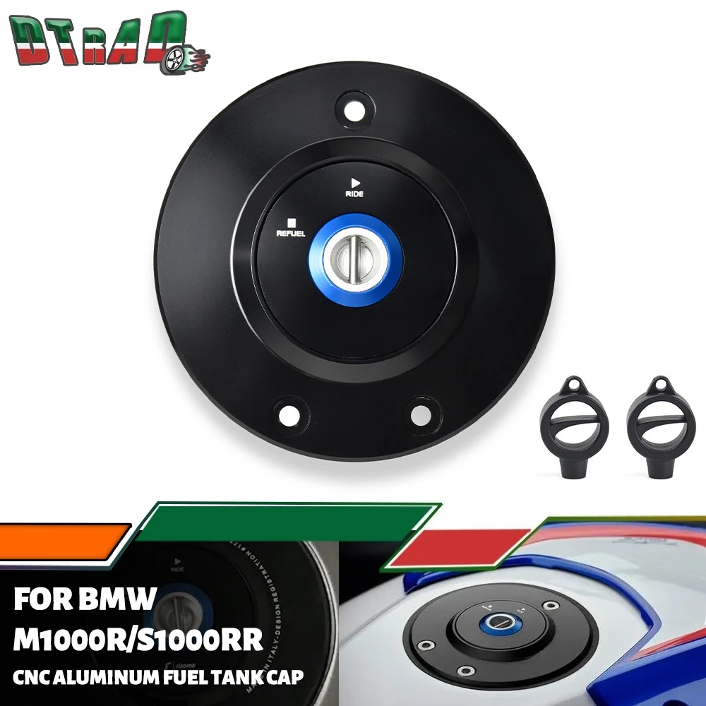 

New For BMW S1000R S1000RR M1000R M1000RR CNC Aluminum Motorcycle Locking Fuel Tank Cap With Key Anti theft Gas Oil Petrol Cover