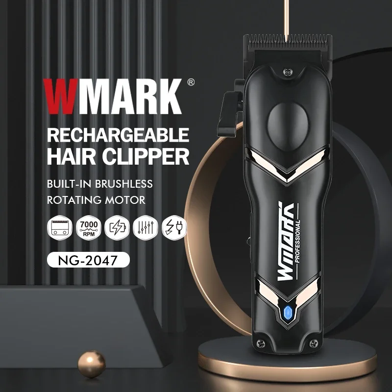 2024 New Hair Trimmers WMARK NG-2047 Hot Selling Rechargeable Hair Clippers Hair Cutting Machine with DLC fade blade