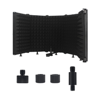 AT42 Adjustable 5 Panel Microphone Isolation Shield Foldable Studio Recording Mic Filter Mic Sponge Soundproof Shield