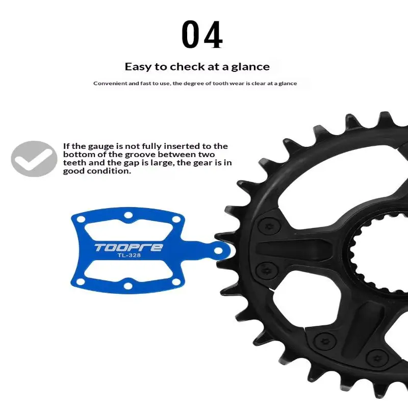 User-Friendly 1PC Chainring Narrow Wide Wear Gauge for Easy Gear Checking