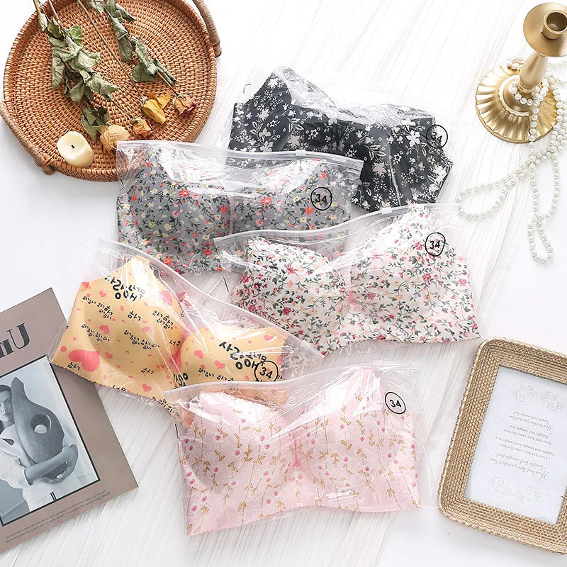 Kids Girls Print Training Bras Wireless Cotton Underwear For Teenage Girls Young Student Training Bras Solid Age For 12-18Years