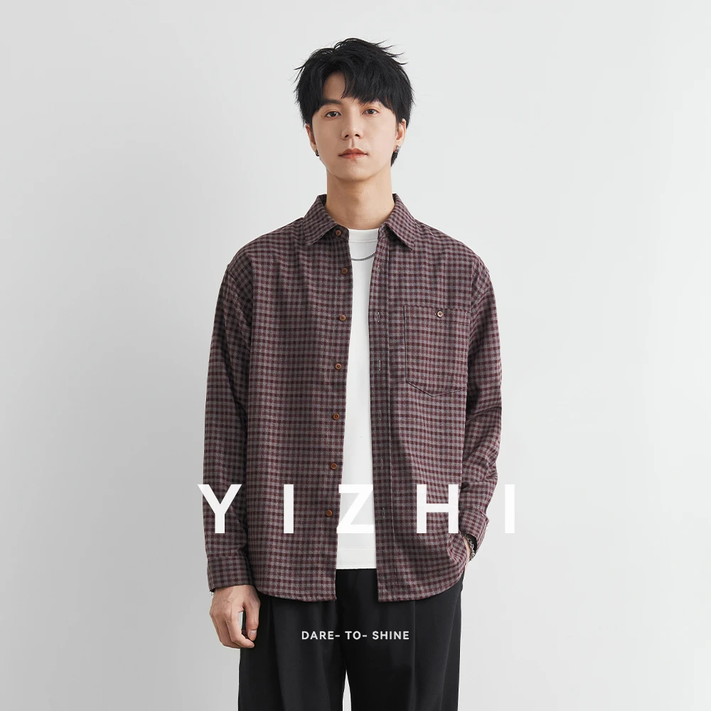 

2025 New Retro Plaid Long Sleeve Men's Shirt Casual Anti-Wrinkle Spring Autumn Wear with Pocket Classic Men Clothing Shirt