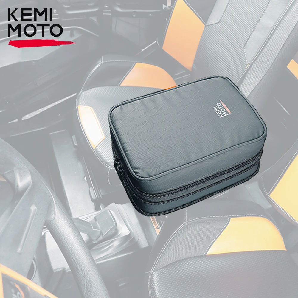 

KEMIMOTO Armrest Console Bag Compatible with Polaris RZR 900S Trail 1000 XP 4 Turbo 2014-2023 PU Durable Secure Storage Solution