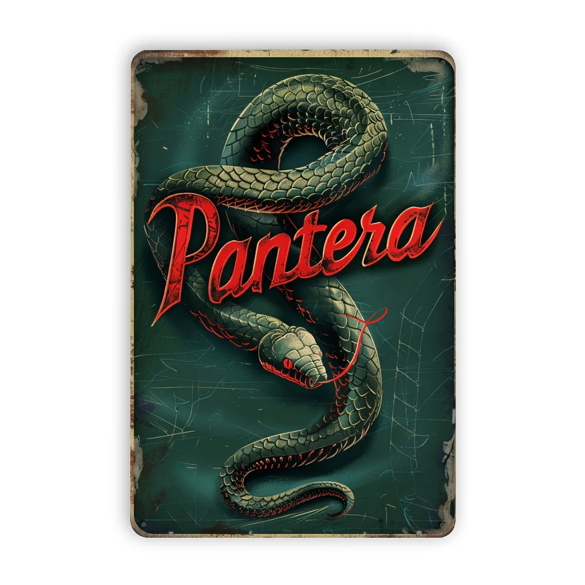 Snake Metal Sign -  , Durable Iron Wall Art for Music Enthusiasts, Perfect for Garages, Bars, for Man Caves & Home Decor, Easy-H