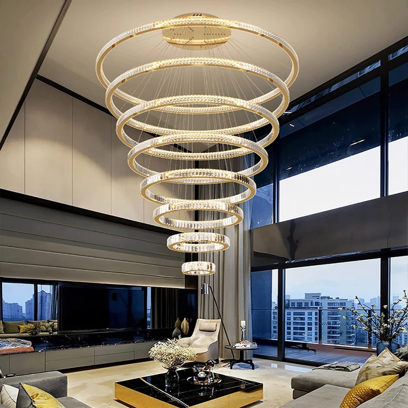 Modern home decor led lights pendant light lamps forstaircase Chandeliers for living room Home Decor