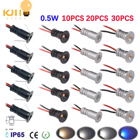 0.5W Mini Recessed Spot Light ,Cutout 10mm,DC12V,Ceiling Lamps for Caravan,Stairs,Walkways,Cabinet, Super Small LED Downlight