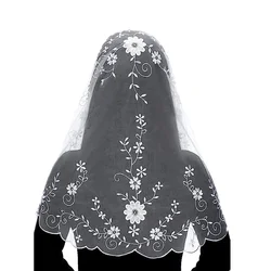 Catholic Church Mass Veil - Spanish Chapel Lace Mantilla Veil  Embroidery Head Covering for Women