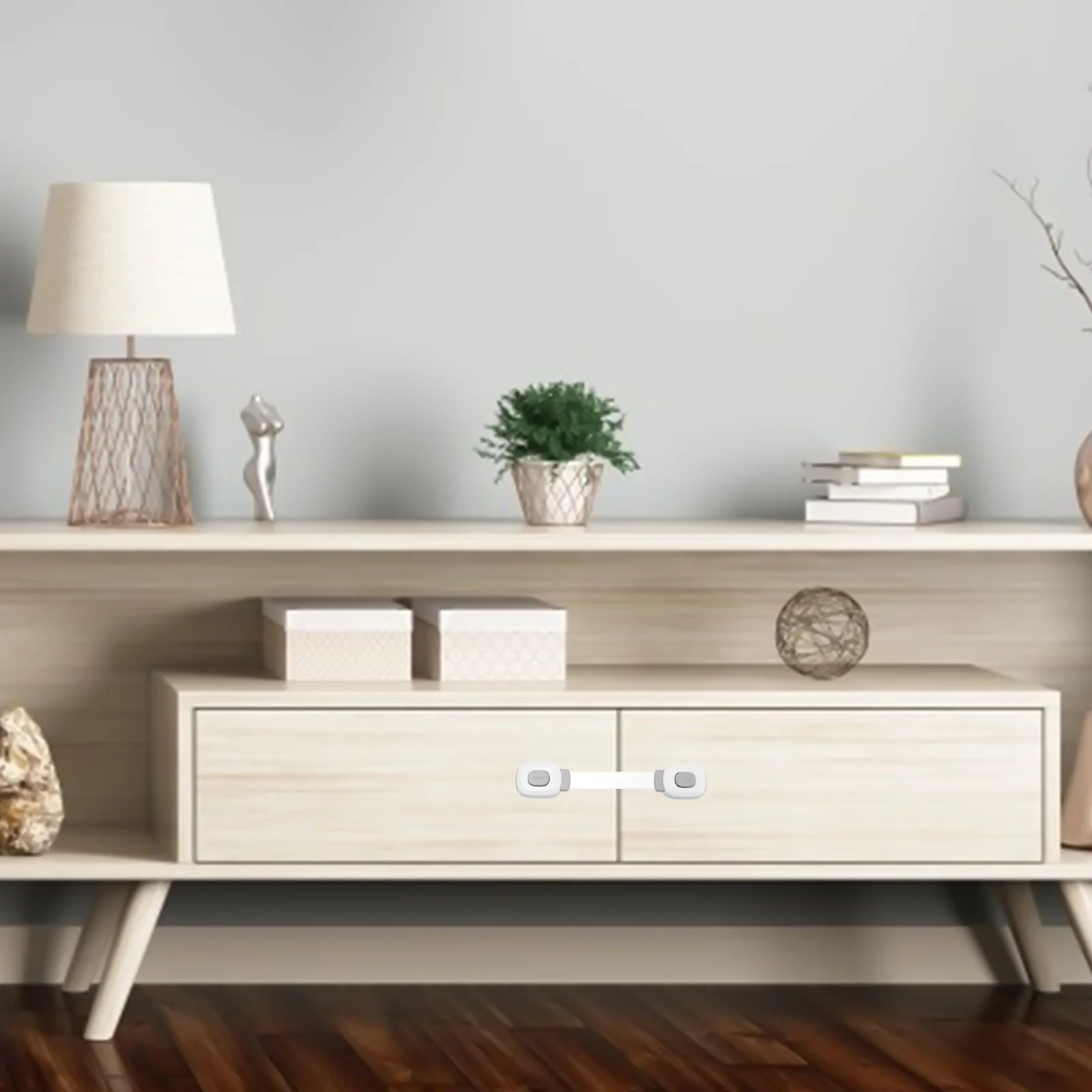 

4Pcs Safety Cabinet Lock Self-Adhesive Drawer Latch for Wardrobe Refrigerator Trash Proofing Long-Lasting Use