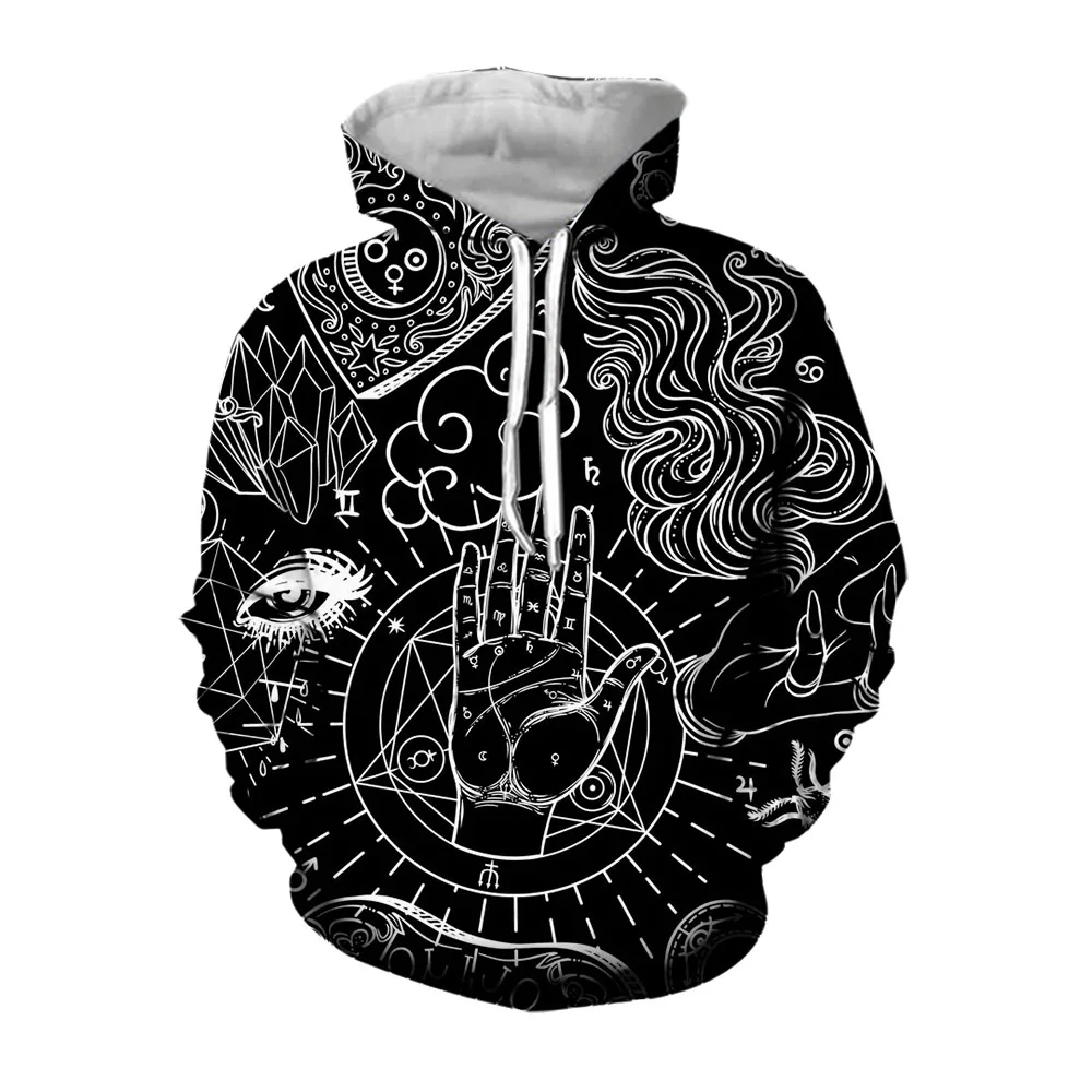 

Jumeast 3D Printing Black Gloomy Gothic Men Clothes Oversized Hoodie Comfortable Streetwear Loose Hoodies For Men Casual Coat