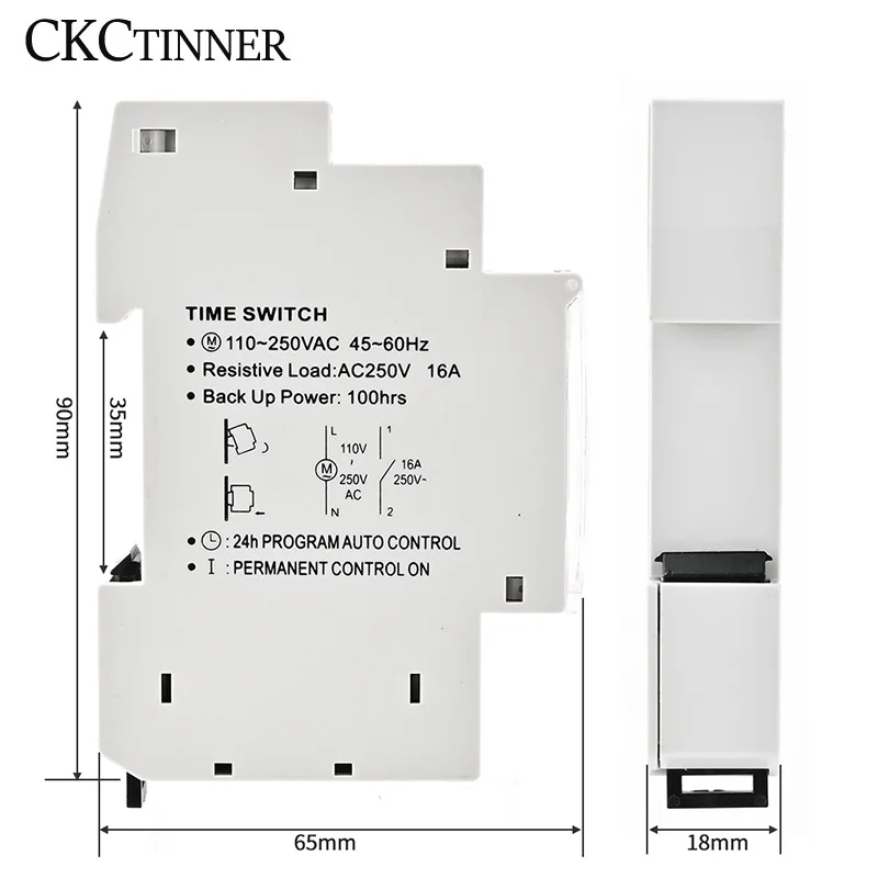 SUL180 DIN Rail Time Switch Mechanical Timer Switch 24 Hours Programmable Timer Control Time Switch 220VAC 16A High Quality