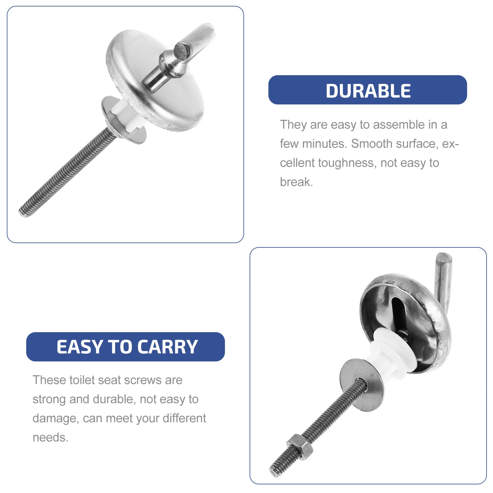 2Pcs Toilet Seat Cover Screws Solid Replacement Hinge Fasteners for Home Bathroom Renovation Wear Resistant Reliable Hold