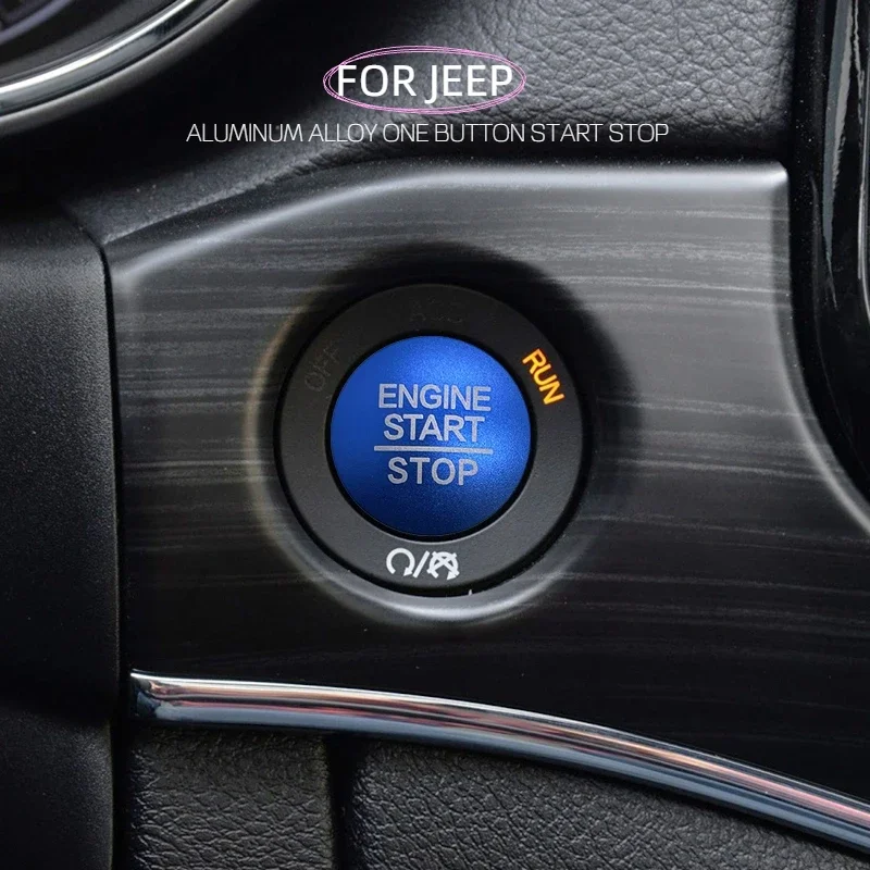 Start Button Protective Cover For Jeep Grand Cherokee Wrangler Engine One-button Start Ignition Switch Button Decorative Sticker