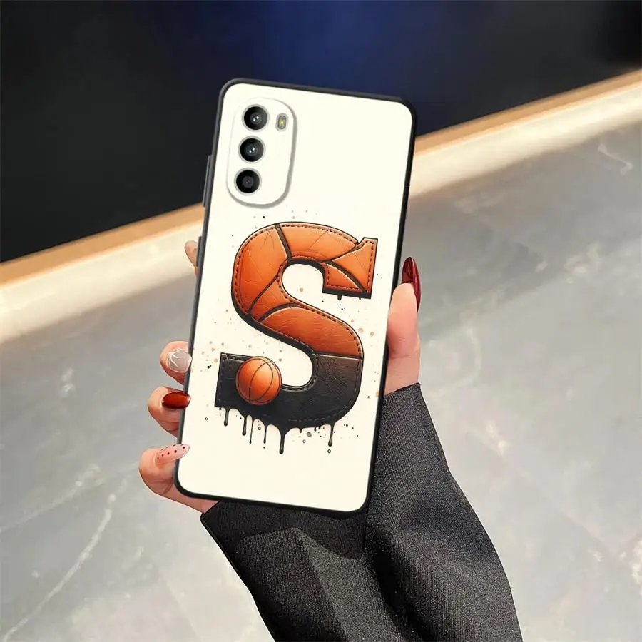 Case for Motorola Moto G51 G73 Edge 20 Pro 30 Lite G22 Edge40 G52 G50 G32 G60s G53 G30 G71 Phone Cover Basketball Letter S W view 3