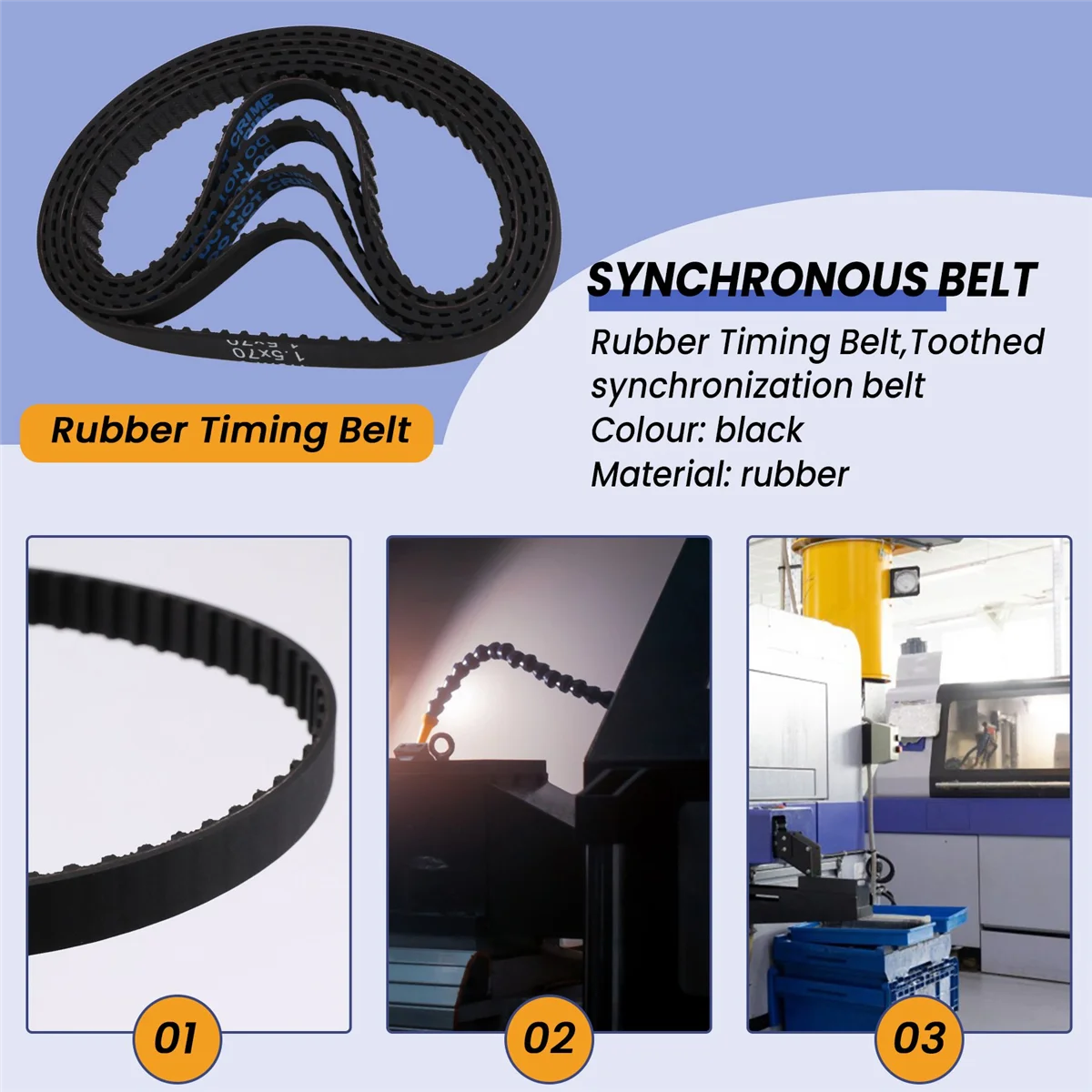 5 Stuks Synchrone Riem Gt2 Rubber Distributieriem M1.5X70Tx 9.5Mm Cj0618 Sieg C2 C3 Draaibank Onderdelen