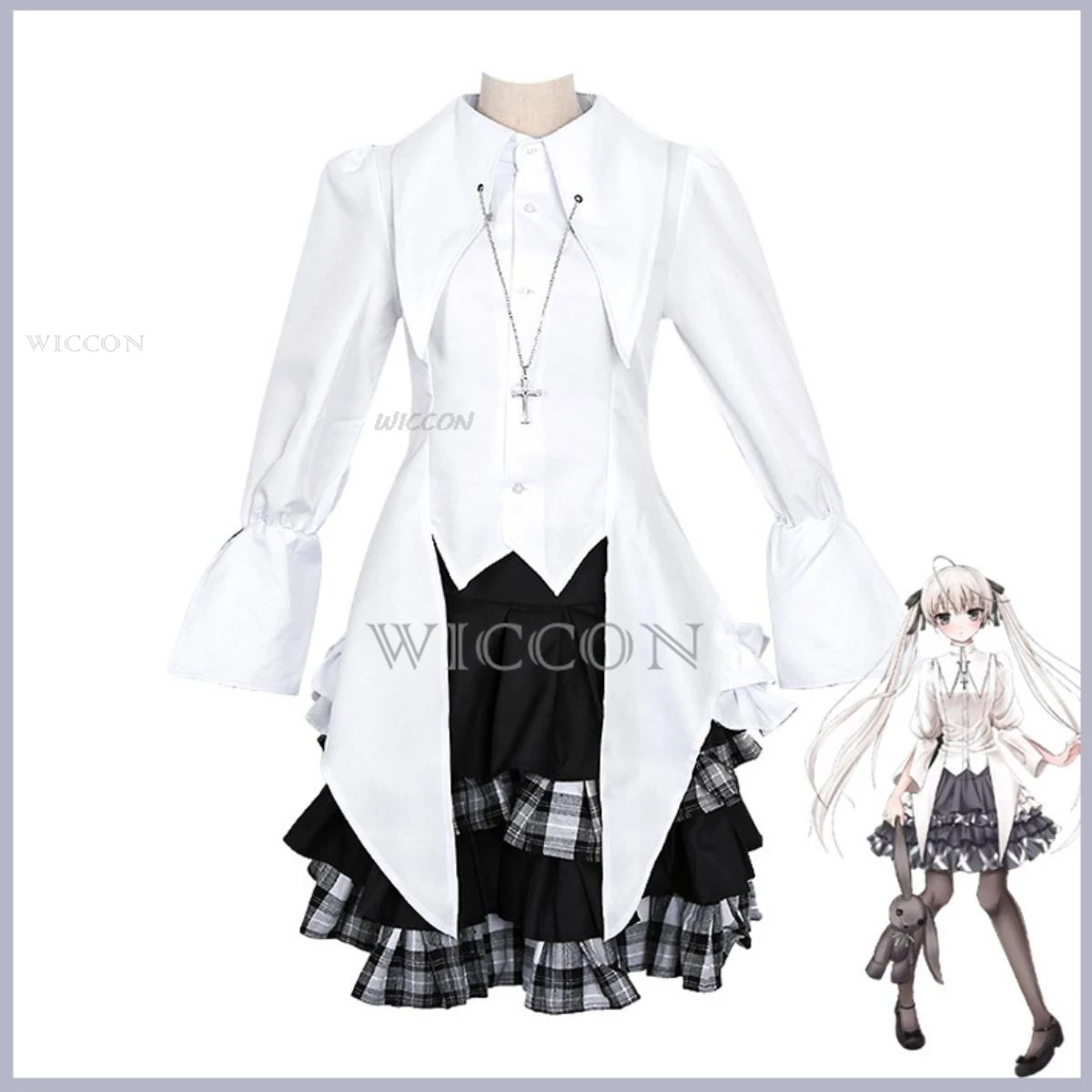 Kasugano Sora Cosplay Anime Yosuga No Sora Kostuum Pruik Jform Rok Lolita Leren Schoenen Vrouw Sexy Kawaii Carnavalspak