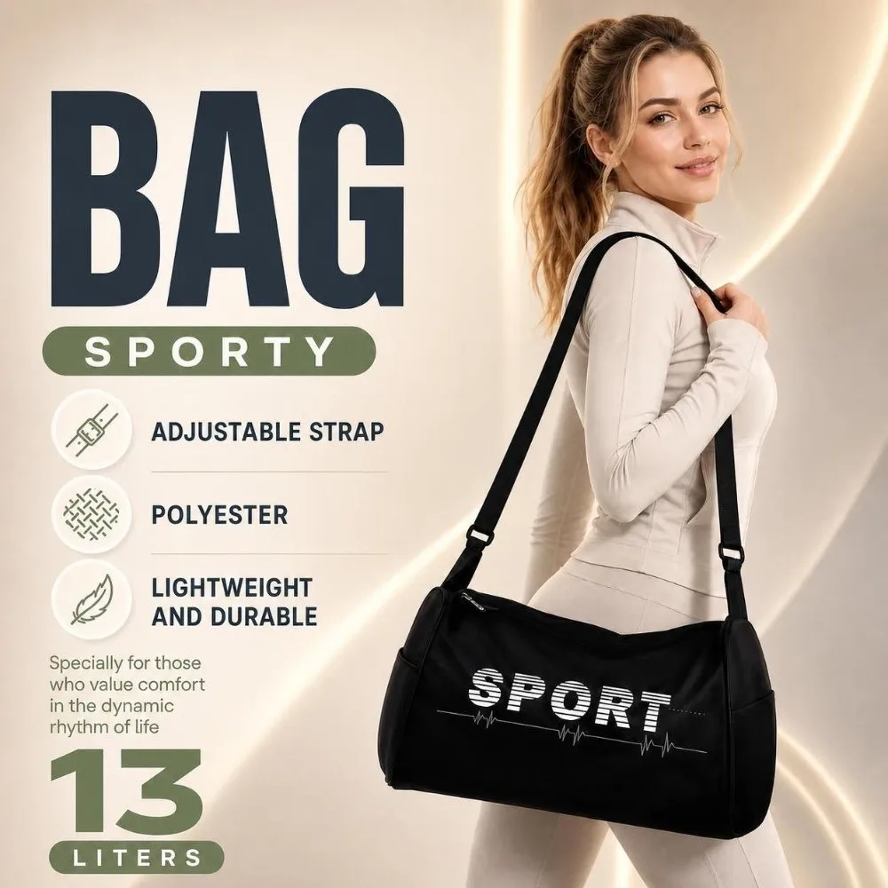 Oxford Cloth Unisex Gym Duffel Bag Adjustable Spacious Sports Travel Bag Durable Lightweight Cylinder Shoulder Bag Training