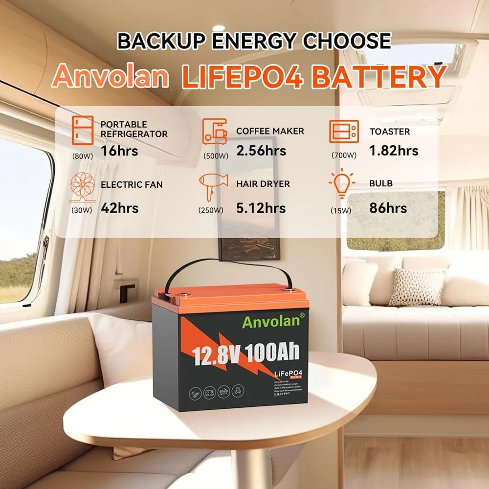 1 حزمة 12 فولت 100 أمبير LiFePO4 بطارية ليثيوم، مجموعة 24 بطارية ليثيوم فوسفات الحديد، 100 أمبير BMS، درجة حرارة منخفضة، خفيفة الوزن، شحن سريع، دي