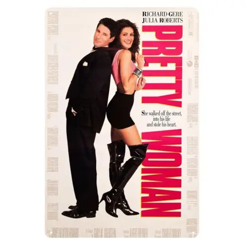 Pretty Woman Richard Gere Julia Roberts Film-Metallposter, Blechschild, 20 x 30 cm, Aluminium