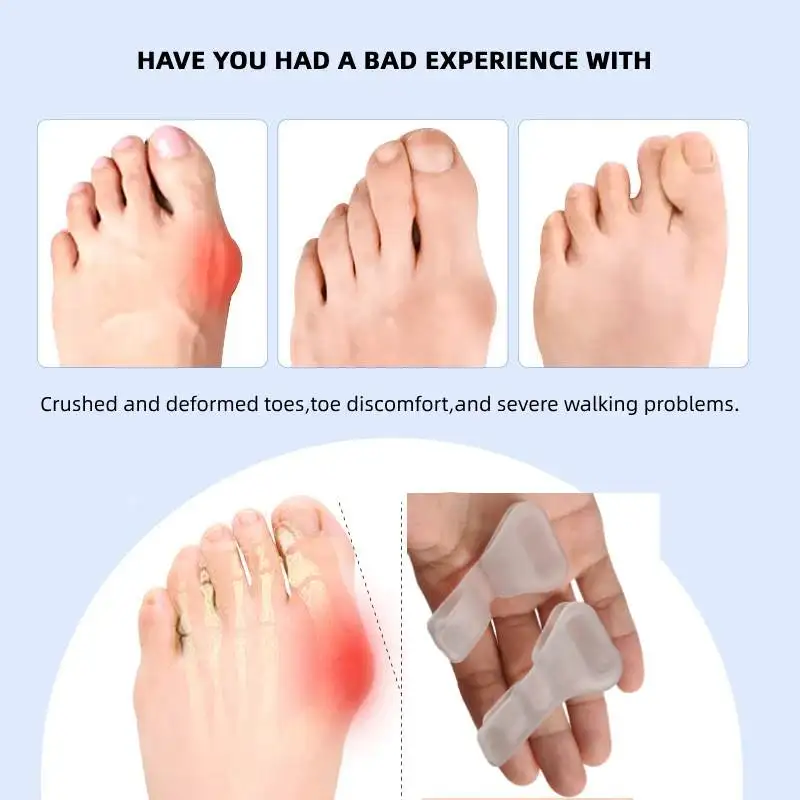 1/100Pairs Big Toe Two Hole Thumb Valgus Toe Separator Silicone Gel Foot Fingers Protector Corrector Pedicure Foot Care Tool