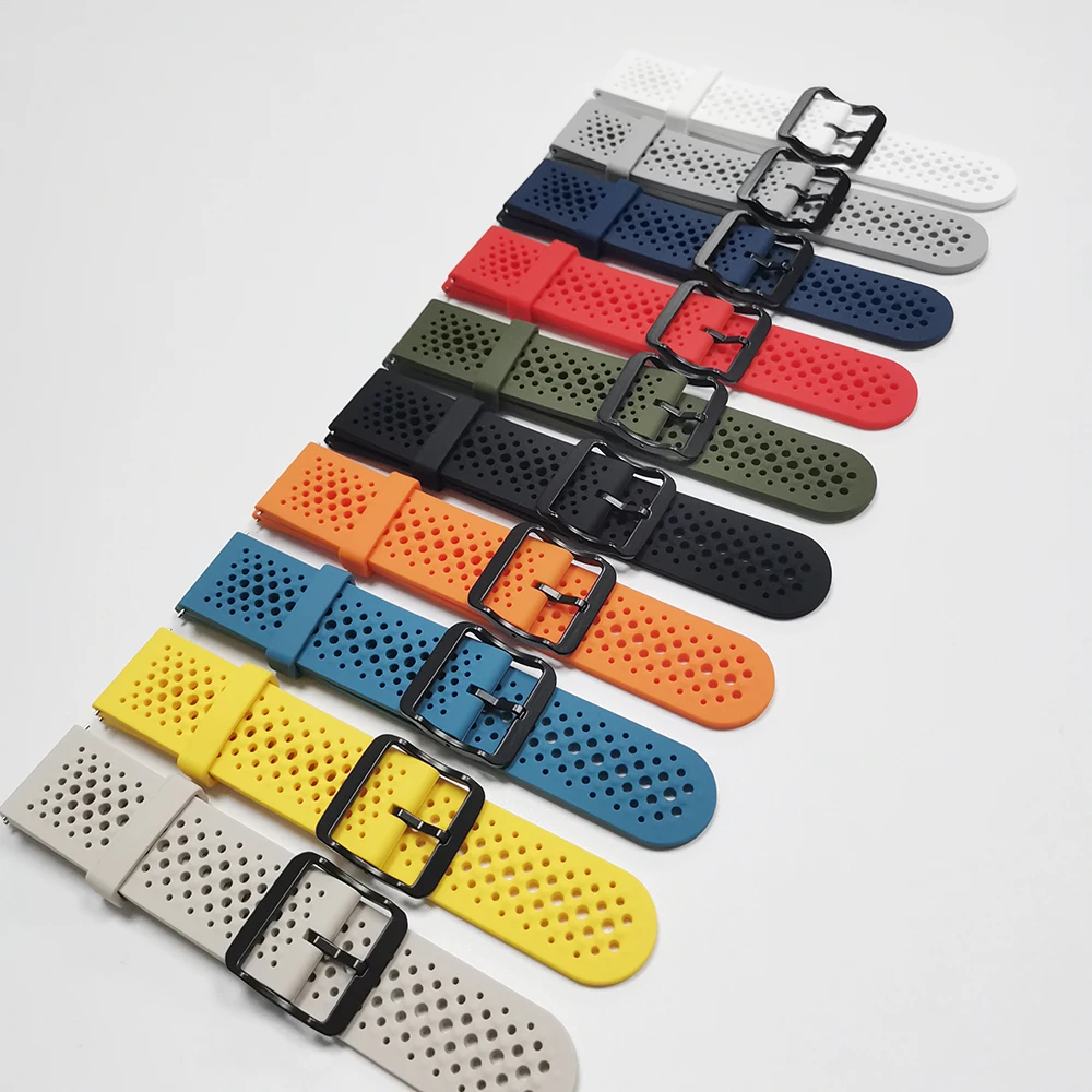 22mm Breathable Silicone Strap For HUAWEI WATCH 5 4 Pro GT 6 5 4 46mm Runner 2 Sports Bands Galaxy Watch 3 45mm Gear S3 Bracelet