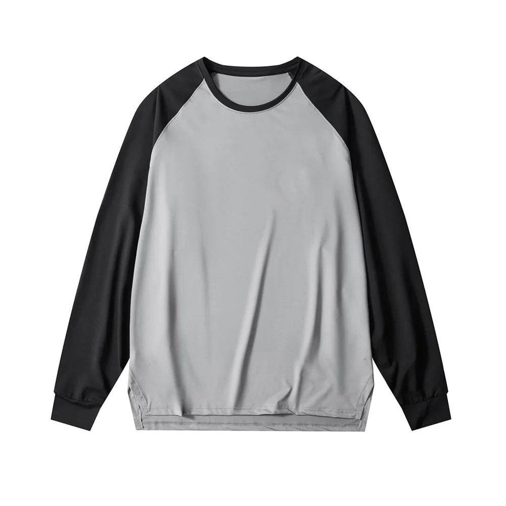 Fashionable Casual Wear For Men Men Casual Tops Black Color Block Pullover Spring Autumn Season Machine Washable