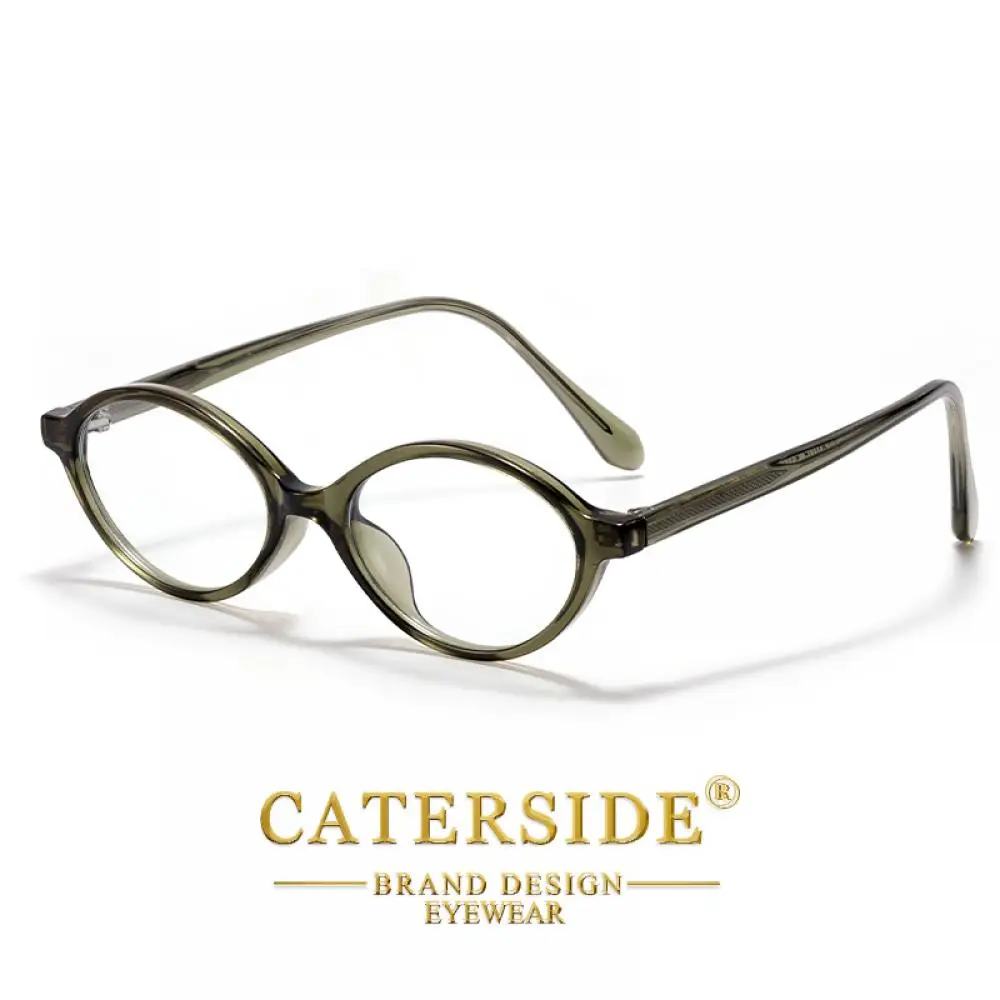 CATERSIDE Neue Retro Anti-Blaulicht-Brille für Damen und Herren, Tr-90 Ovaler Rahmen, Flache Gläser, Modische und Künstlerische Dekorationsbrille – Detail 7