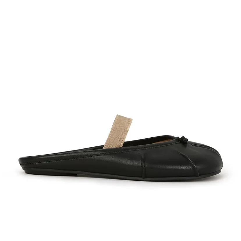 NONE Mode Tabi Ninja Schuhe Frauen Runde Split Toe Flach Starke Ferse Sandalen Einzigen Mittleren Absatz Mary Janes Schuhe Weibliche Pumpen 4