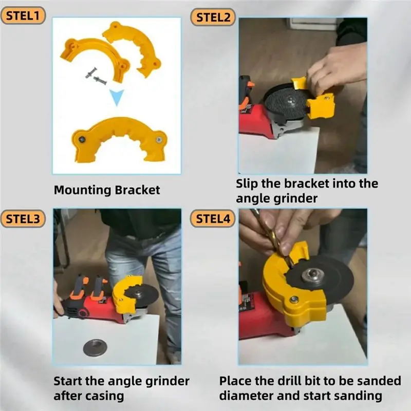 Super Deal -3 Sets Drill Bit Holder With Quick Release Guard For Angle Grinder Twist Drill Sharpener