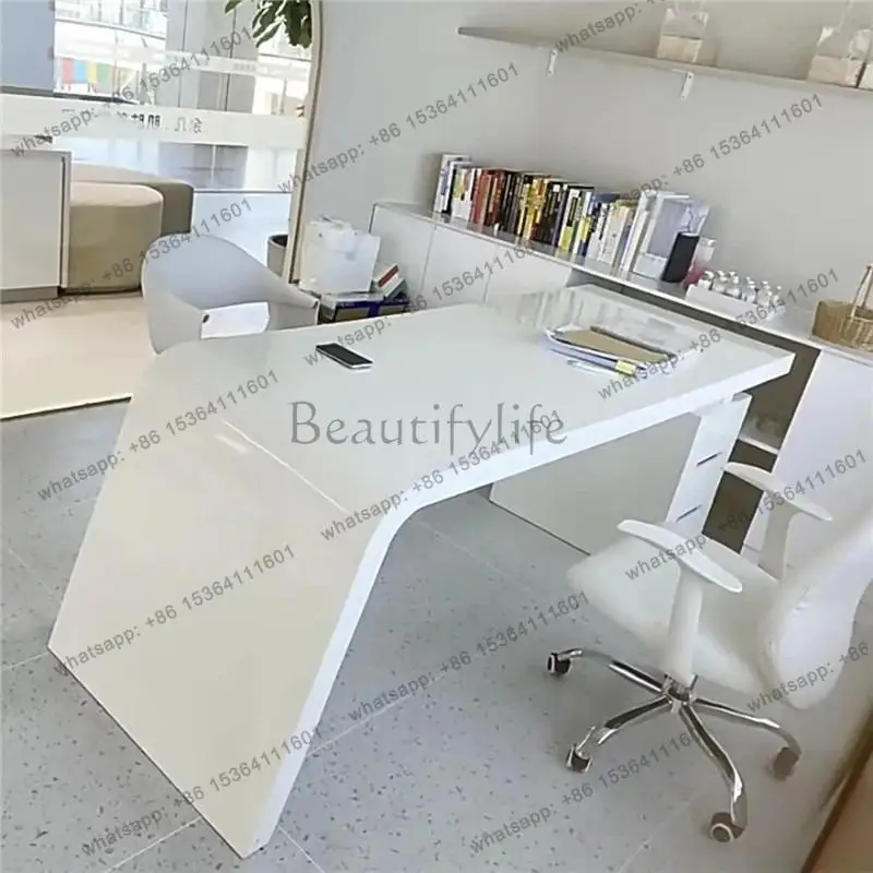 LDModern Design Office Desk Luxury Long Organizers Nordic Aesthetic Office Desk Space Saving Reception Scrivania   Furniture