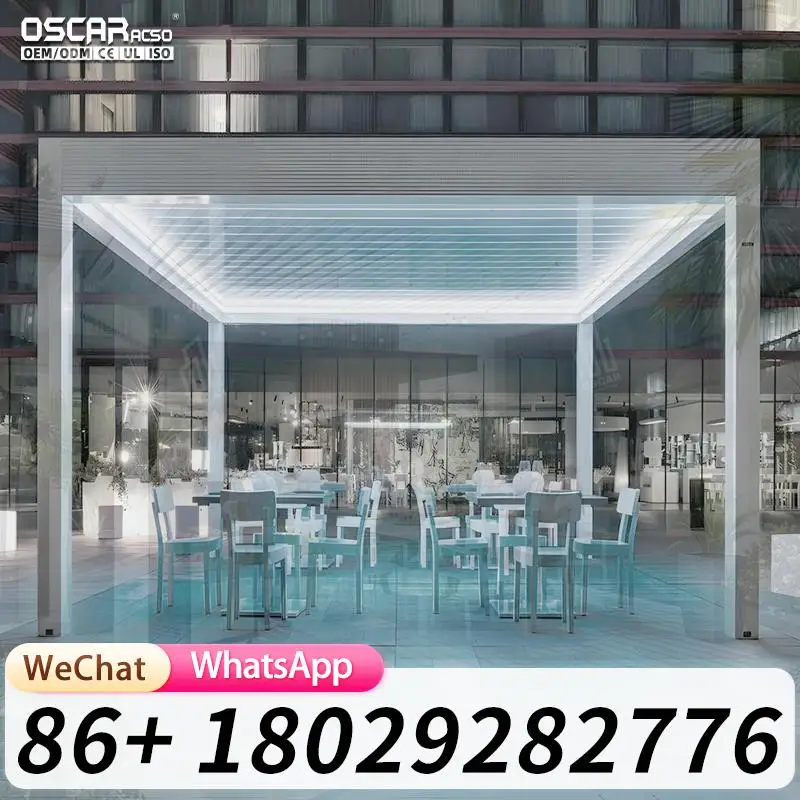 Outdoor Motorized Aluminium Pergola 4 Season Sunrooms 12X20 for Villa Glass Structures in Backyards and Gardens pergola