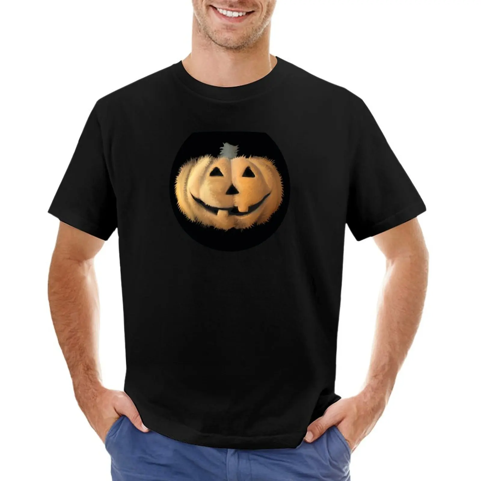 fuzzy pumpkin / halloween pumpkin/hairy pumpkin plush pumpkin /halloween / hairy T-Shirt custom shirt men tshirt