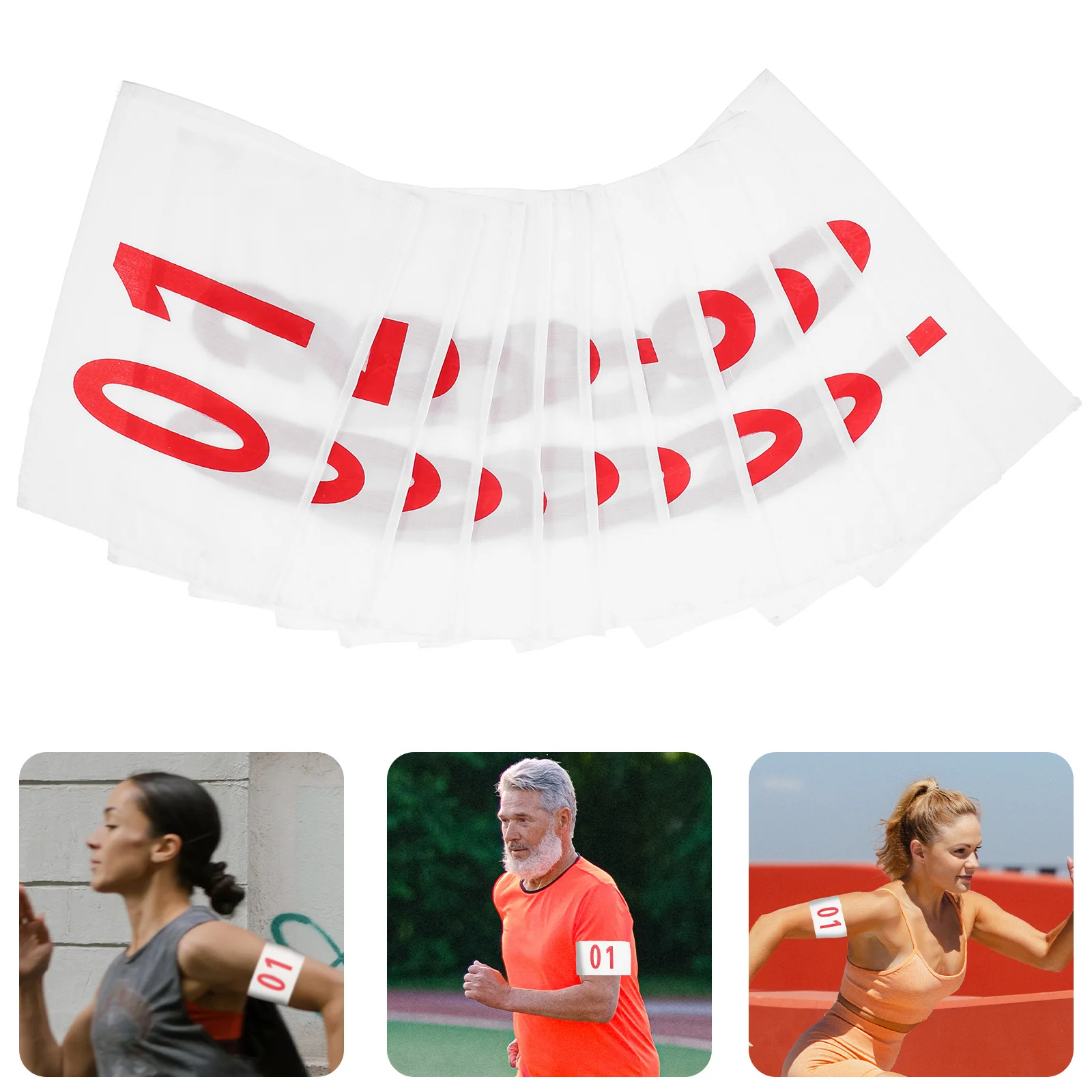 10 Sheets Running Bib Numbers Polyester Cotton Race Bibs Portable Sports Bibs for Racing Competitions Bib Numbers