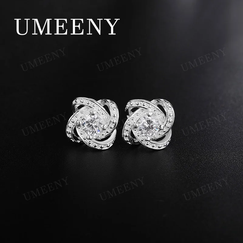 

Простые серьги из стерлингового серебра 925 пробы с изящным узлом и цирконием, ювелирные изделия для помолвки, подарок, аксессуары для вечеринок