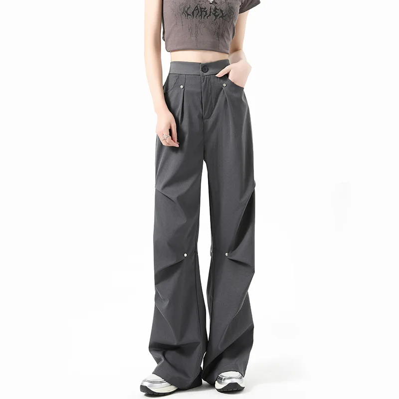 

American Workwear Women Spring New Design Loose Straight Casual Pants